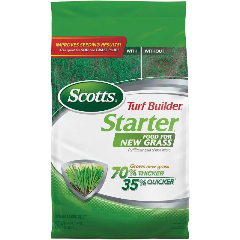 

Scotts Turf Builder Starter Fertilizer for New Grass, Use When Planting Seed, 14,000 sq. ft., 42 lbs.