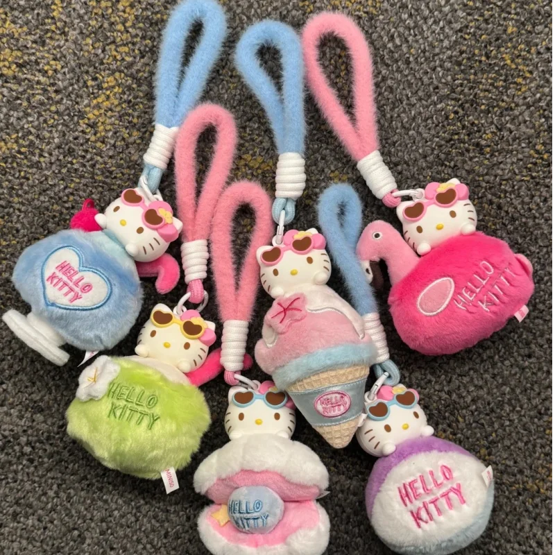 

Genuine Hellokitty Summer Black Skin Series Blind Box Cute Aromatherapy Plush Pendant Anime Figure Doll Decoration Collect Toys