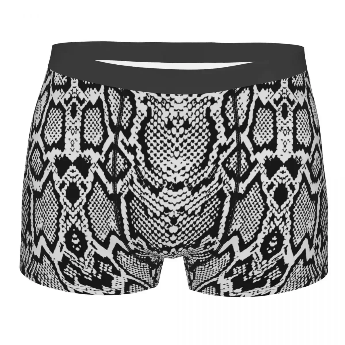 Snake Skin Texture Underwear Male Sexy Printed Customized Snakeskin Print Boxer Briefs Shorts Panties Breathbale Underpants