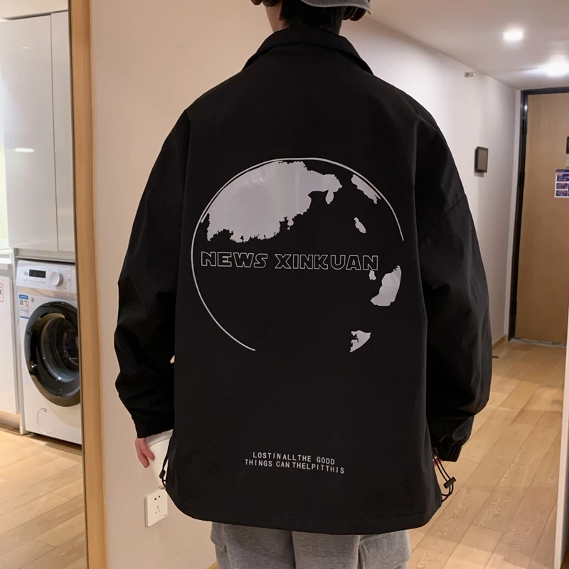 

Harajuku Casual Oversized Jackets Mens 2022 New Spring College Style FASHION Windbreaker Japanese Unisex Hip Hop Varsity Jacket