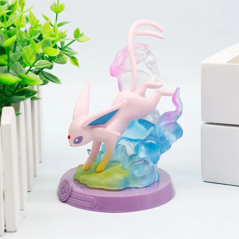 جديد 9 نمط البوكيمون Eeveelution Espeon Sylveon Glaceon Leafeon Vaporeon Umbreon Flareon Pokémon نموذج أنيمي الشكل الحلي لعبة