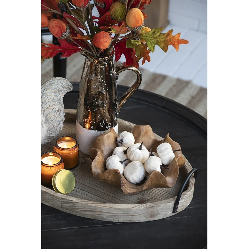 

Set of 4, 2" Velvety Pumpkin In Mesh Bag, Bag/12, White, for Holiday Harvest Festival Fall Festival & Thanksgiving