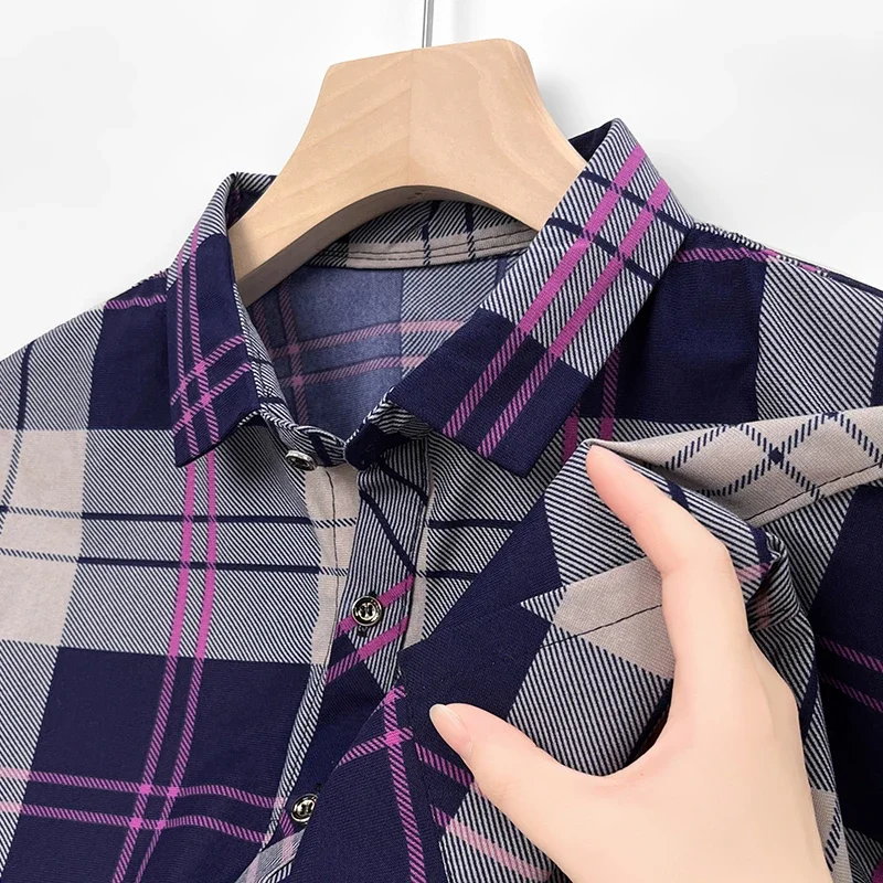 

Рубашка в полоску мужская с длинным рукавом, деловая Повседневная Удобная Всесезонная сорочка, устойчивая к морщинам, универсальный топ