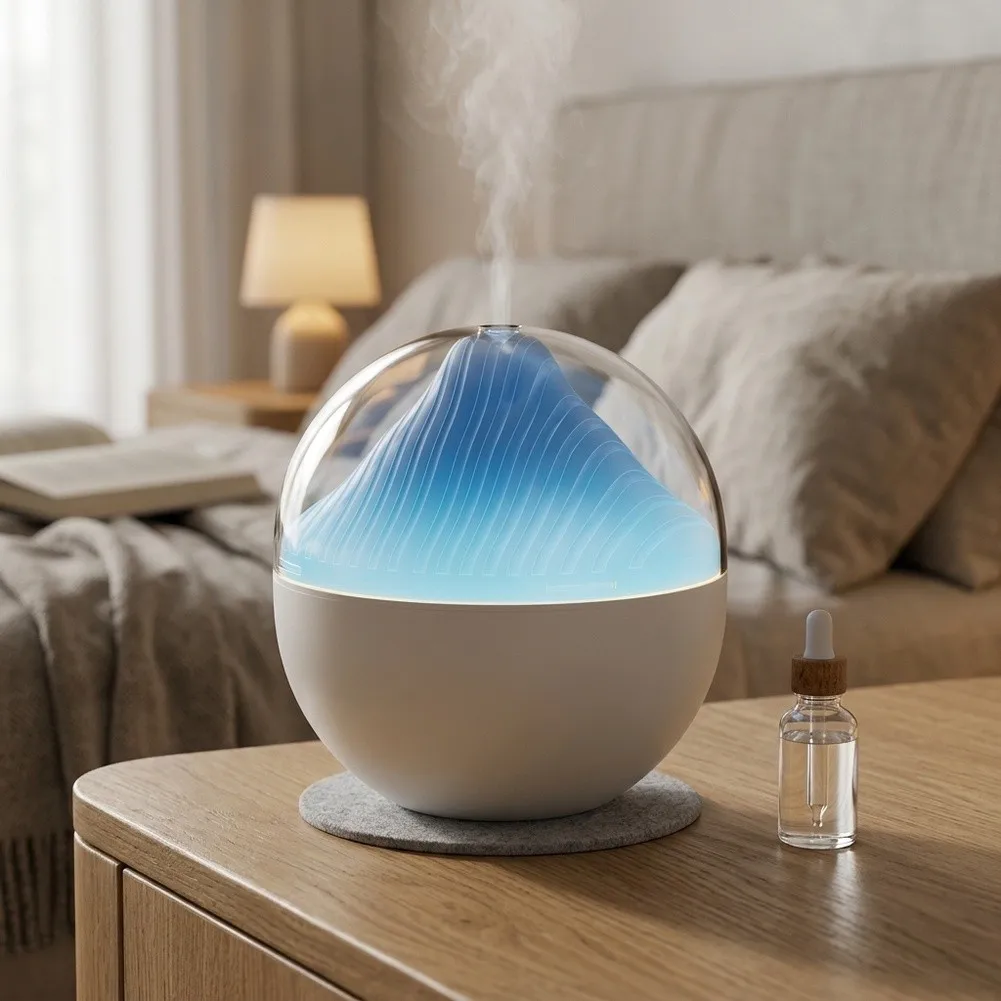 2 in 1 Humidifier and Essential Oil Diffuser 7 Color Light Effects 150ml Water Tank 6 Hour Runtime for Living Space