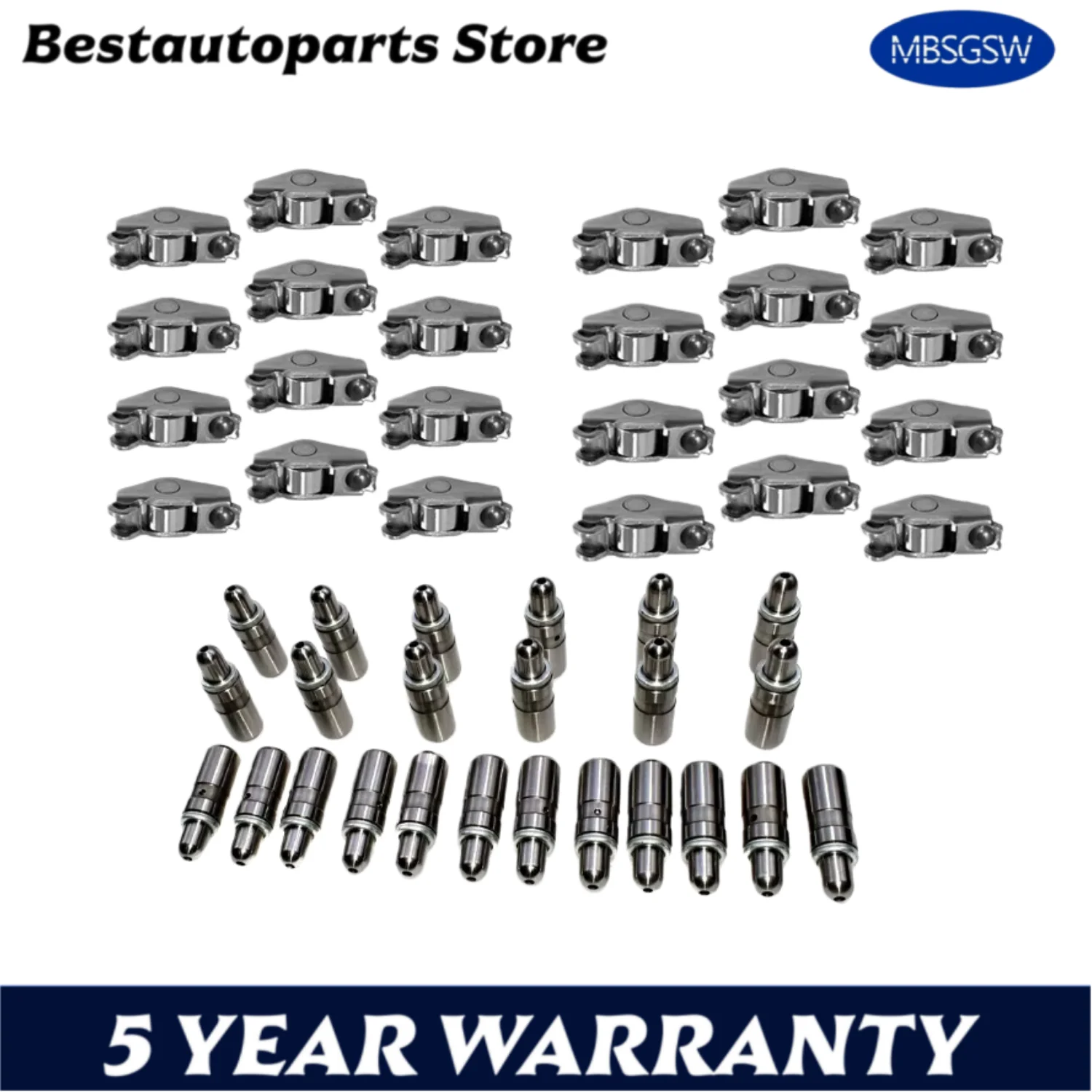 24PCS Engine Rocker Arm & Valve Lifter Set kit fit 2.8 3.0 3.6 L Gas For BUICK CADILLAC CHEVROLET GMC PONTIAC SAAB SATURN SUZUKI