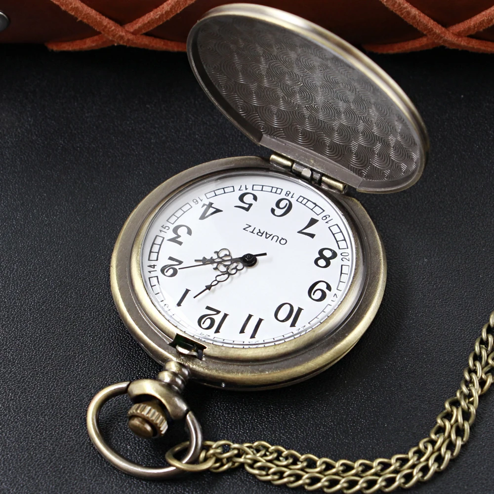 1913 Texas Saloon Western Denim 3D Embossed Quartz Pocket Watch Classic Vintage Fob Chain Necklace Accessories Clock Best Gift