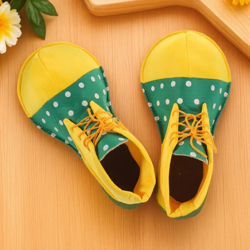 1 Pair Of Clown Shoes Bright Dot Design Adjustable For Adult Men Women Carnival Party Halloween Masquerade Easter Christmas