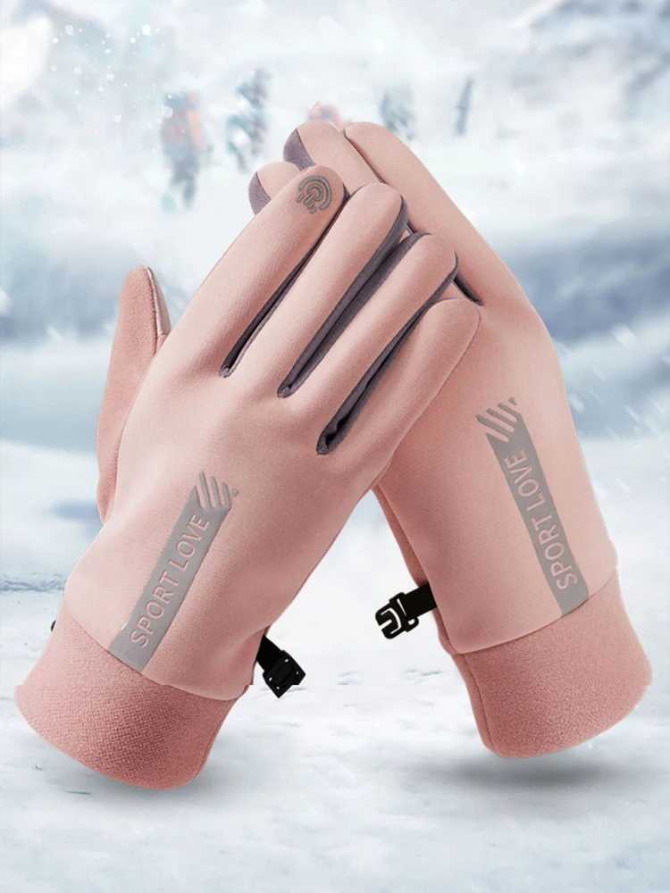 AliExpress LAOVCE Women Winter Sports Warm Gloves Slight Waterproof and Anti Slip Cycling Gloves Wind and Cold Resistant Outdoor Activity Gloves