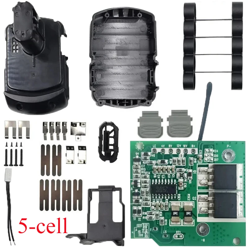 

Battery Case Assembly Parts BCL1815 5-cell Li-ion Battery Plastic Case PCB Charge Protection Circuit Board for Hitachi Battery