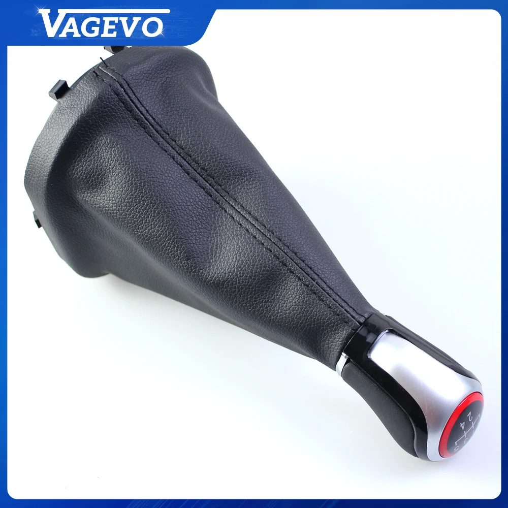Manual Gear Shift Knob With Gaiter Boot For VW Touran Caddy MK2 5/6 Speed Gear Stick Shifter Handball