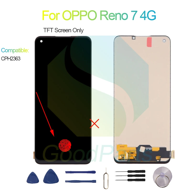 For OPPO Reno 7 4G Screen Display Replacement 2400*1080 CPH2363 Reno 7 4G LCD Touch Digitizer