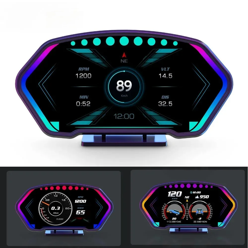 

36 Functions P3 HUD OBD+GPS Dual System Car Head Up Display GPS Speedometer Tachometer Slope Meter Water Temp Speed Alarm