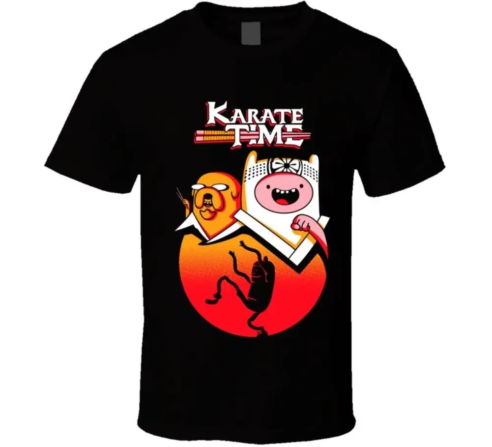 Karate Jake and Finn T-Shirt Adventure Time Tee Fashion T-Shirts Summer Straight Oversized Graphic Tshirts for Women