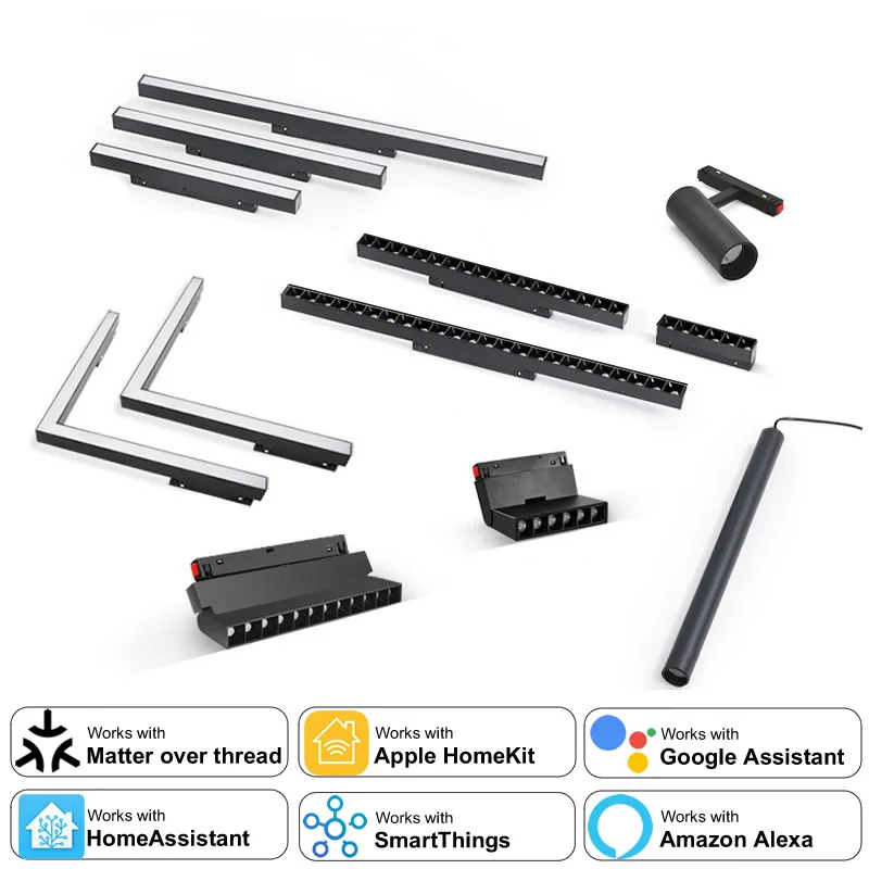 Matter Thread Smart Magnetic Led Track Light Rail Spot Matter Devices Homekit Home Assistant Alexa SmartThings Tuya