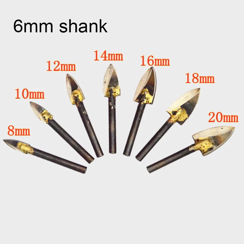 1PCS 6MM Shank Electric Drill White Steel Tip Knife Carpenter Carving Knife Milling Cutter Woodworking Cutter Carving Tools