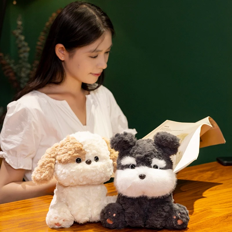 22cm encantador perro esponjoso de peluche perro regordete sin cola lindo Animal almohada suave hogar Dcero mascotas juguetes regalos de cumpleaños