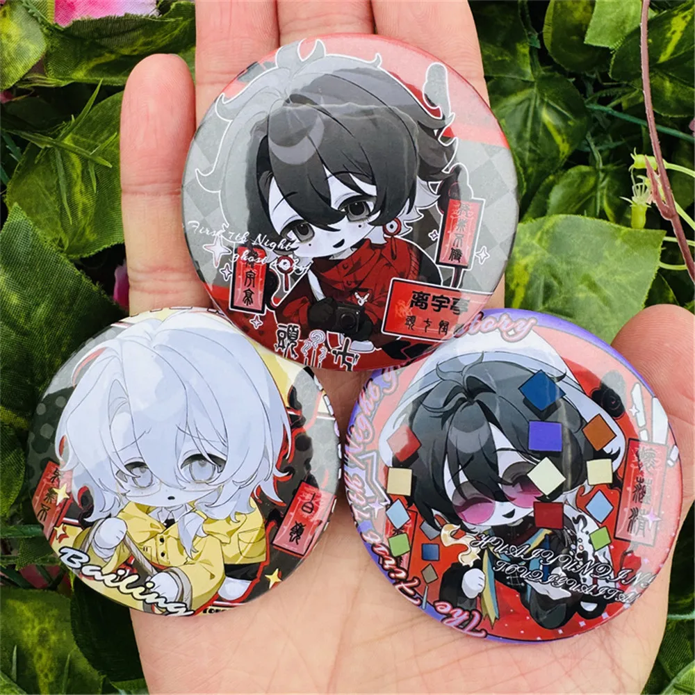 58mm Anime Seventh Day Ghost Stories The Funeral Cosplay COSTUME Badge Pin SPTE Tinplate Brooch Prop Xmas Gift