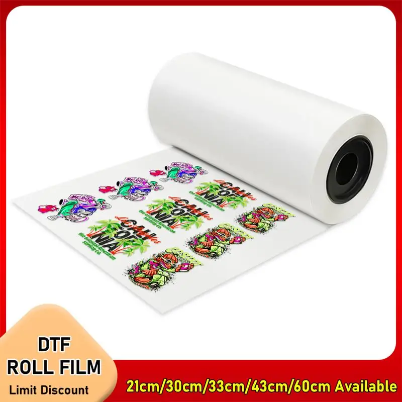 New! 21/30/33/43/60cm*100m DTF PET Film Roll Direct Transfer Printing Paper for T-shirt Heat Transfer DTF Printer A4 A3 PET