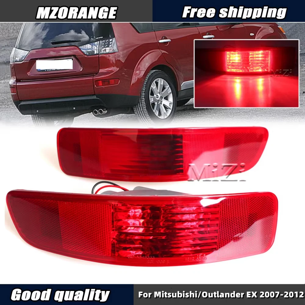 Luces de parachoques trasero para Mitsubishi Outlander EX 2007-2012 lente roja luz de freno trasero lámpara antiniebla accesorios de coche