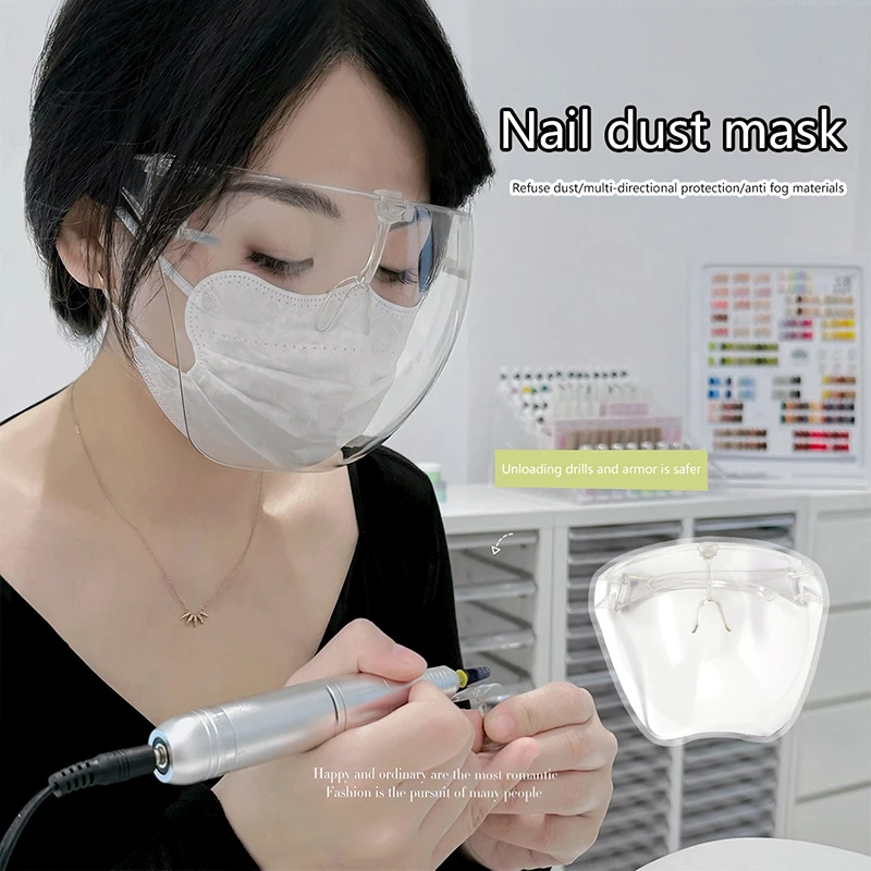 Nail Art Dustproof Full Face Mask High Transparency Unisex Anti Fog Eye Shield Manicure Protective Goggles