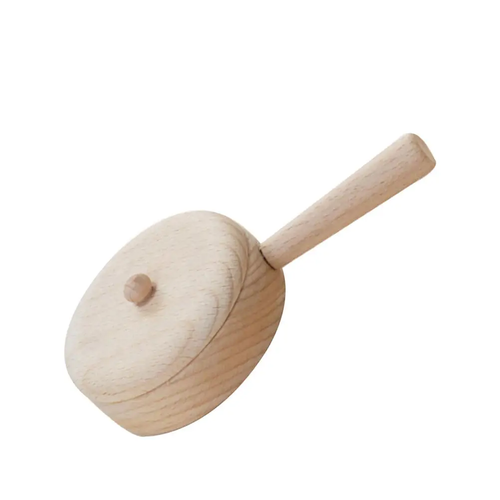 1Pcs Simulation Kitchen Pan Mini Wooden Play House Educational Interactive Supply for Baby Infant Toddler Gift