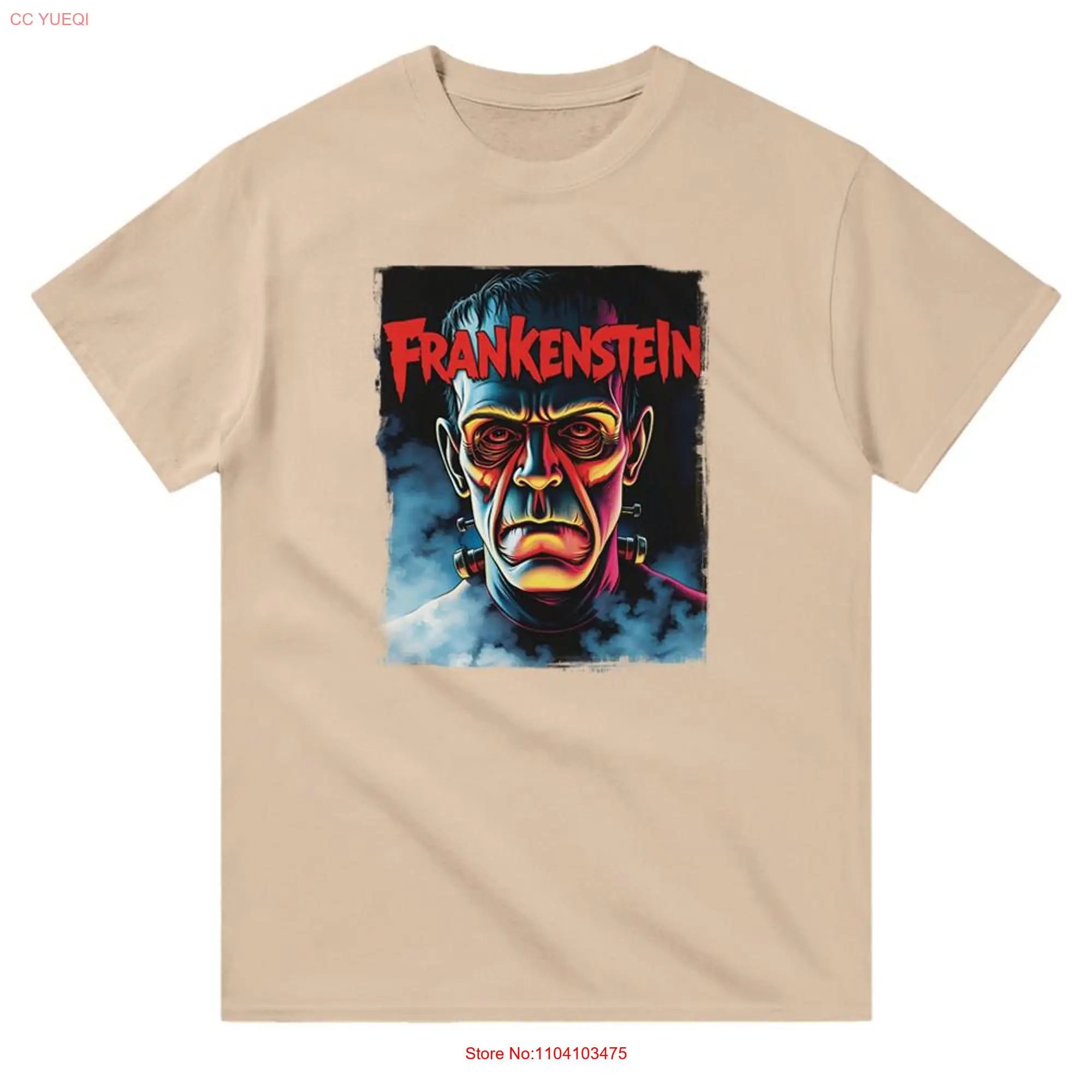 Frankenstein Horror Halloween T Shirt long or short sleeves