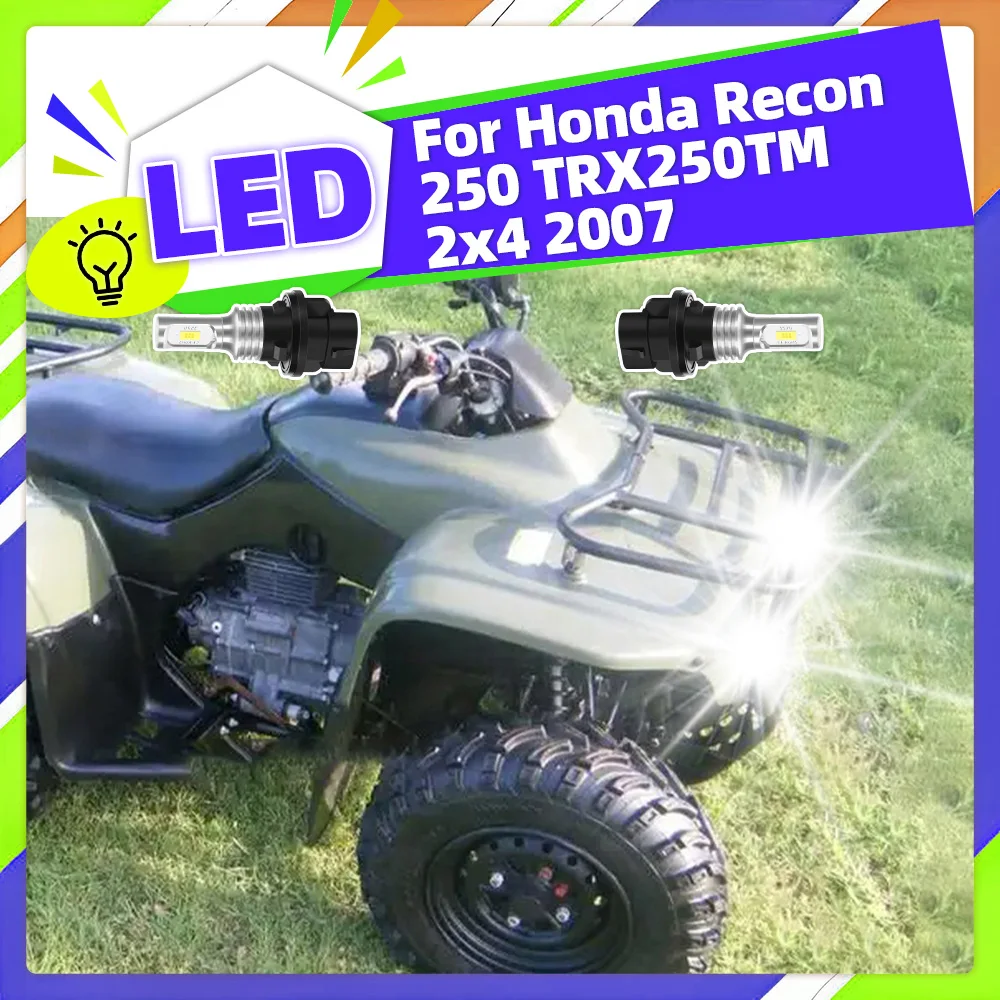

2X Headlight Bulbs 34901 HP5 601 Bright White LED Lamps 6000K 18000LM For 2007 Honda Recon 250 TRX250TM 2x4