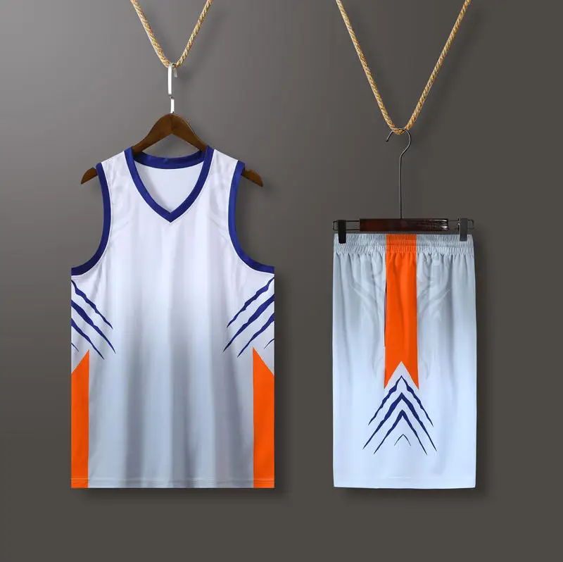 Basketball Jersey Set For Man Sport Uniform College Student Youth Boys Quick Dry Custom DIY Design Training Gym Running Blank