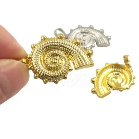 

WT-P2002 Latest Design Cute Vividly Snail Shell Shape Two Color Wholesale Pendant Charms Finding For 5 PCS A Lot