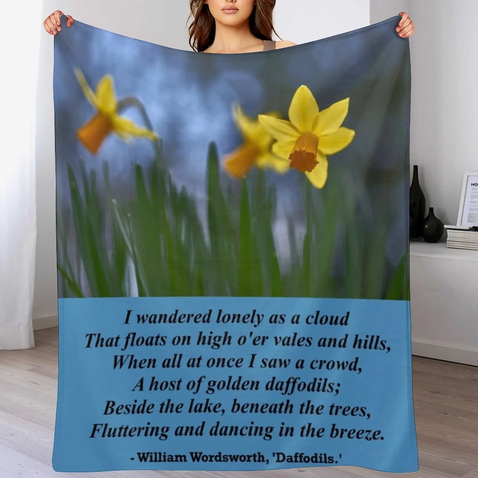 William Wordsworth Daffodils Throw Blanket Kid'S Bed Fashionable Hairys Blankets