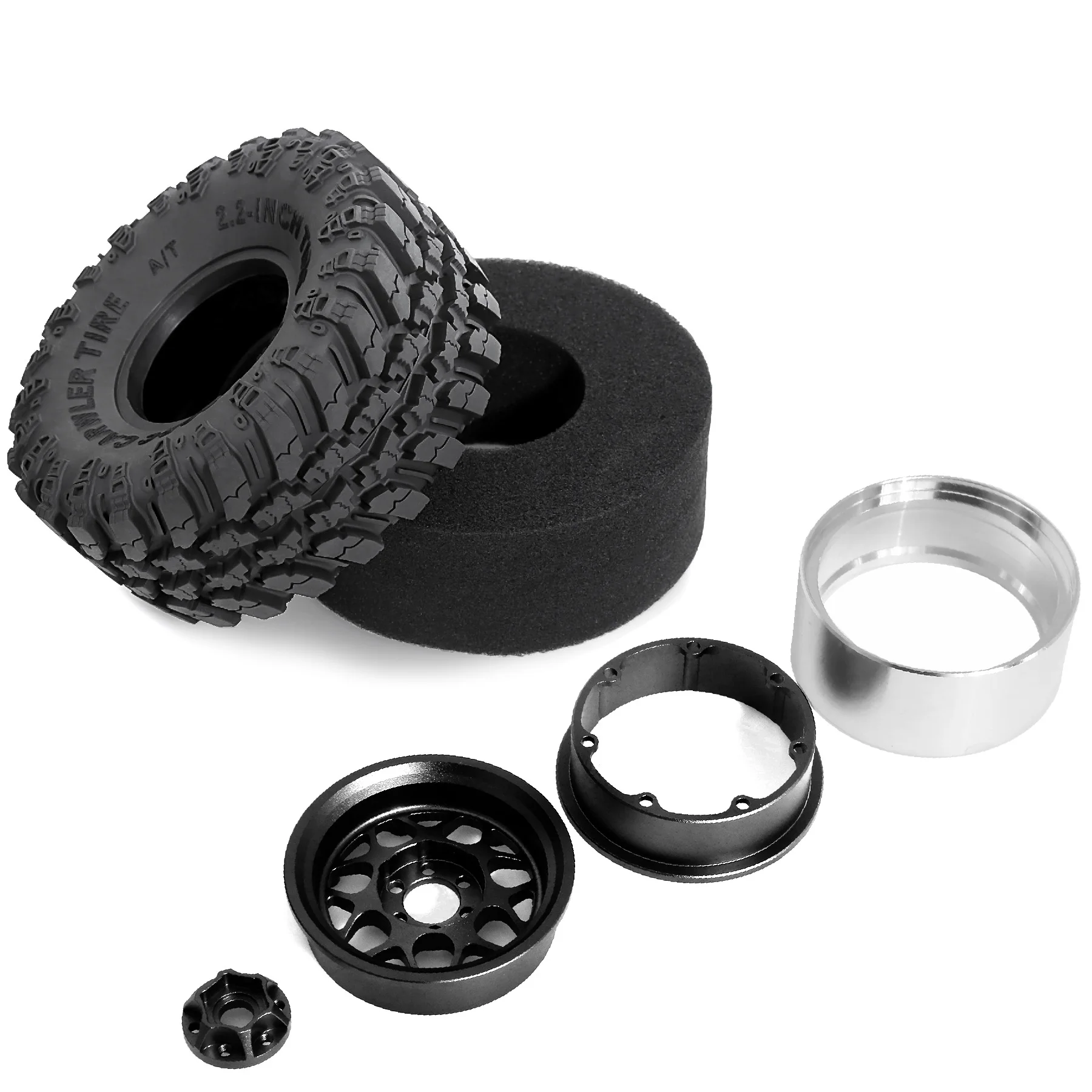 

4 шт., 2,2-дюймовые колесные диски из металлического сплава с бисером, диаметр 136 мм, резиновые шины для осевого Wraith TRX-4 1/10, радиоуправляемая модель гусеничного автомобиля, запчасти