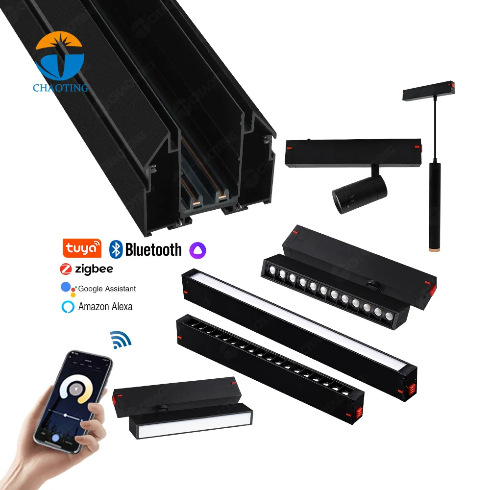 

Stretch Ceiling AC220V COB LED Magnetic Track Rail For Pvc Ceiling Stretch Tension Fabric Stretch Ceil LED Aluminum Profile Rail