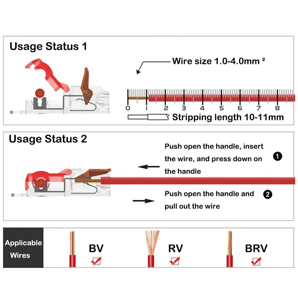 T-Type Quick Wiring Connector Universal Compact Stripping Free Type Compact Splice Electrical Connectors Wire Connector