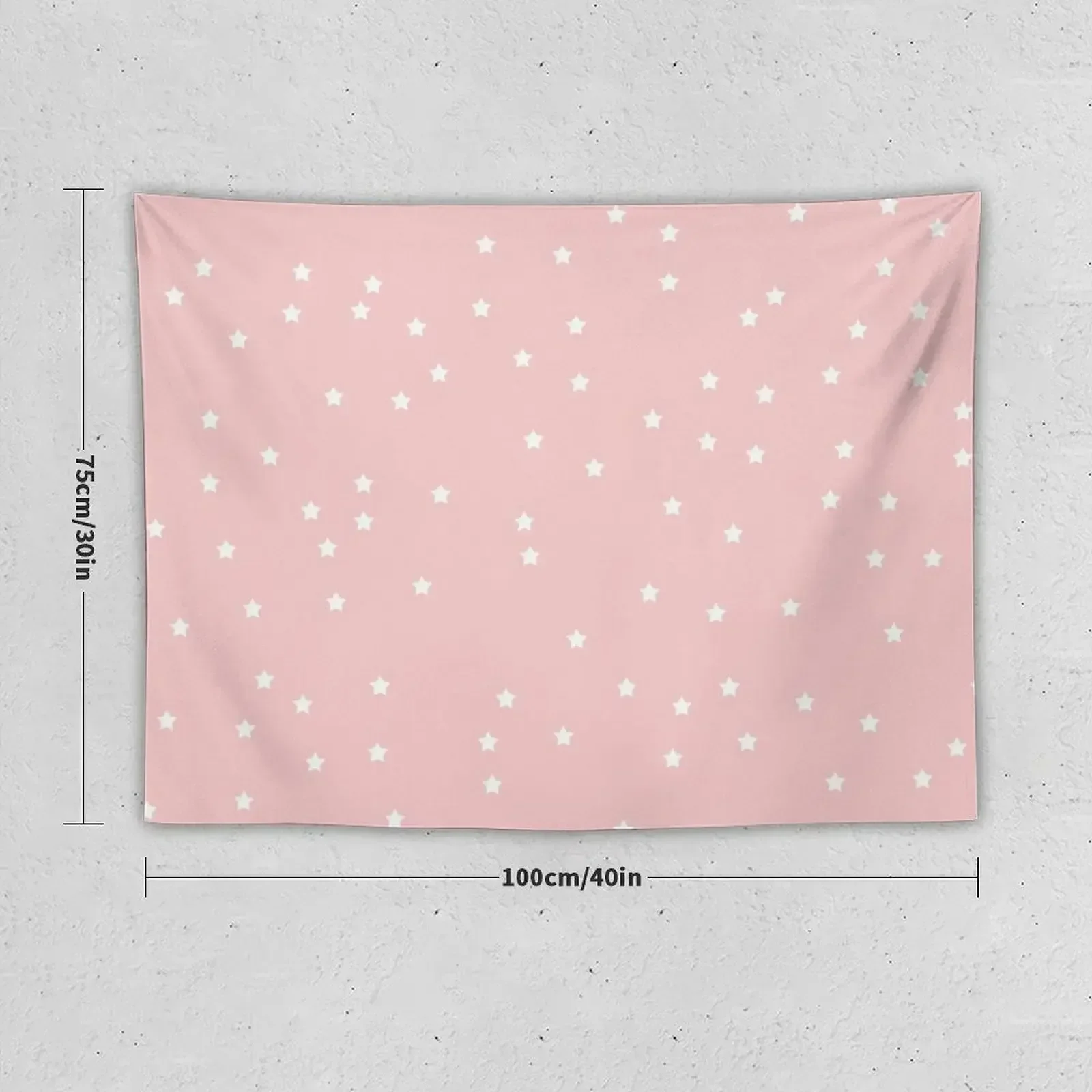 (MILLENNIAL) PINK AND WHITE STARS Tapestry Decorative Wall Mural Wallpaper Tapestry