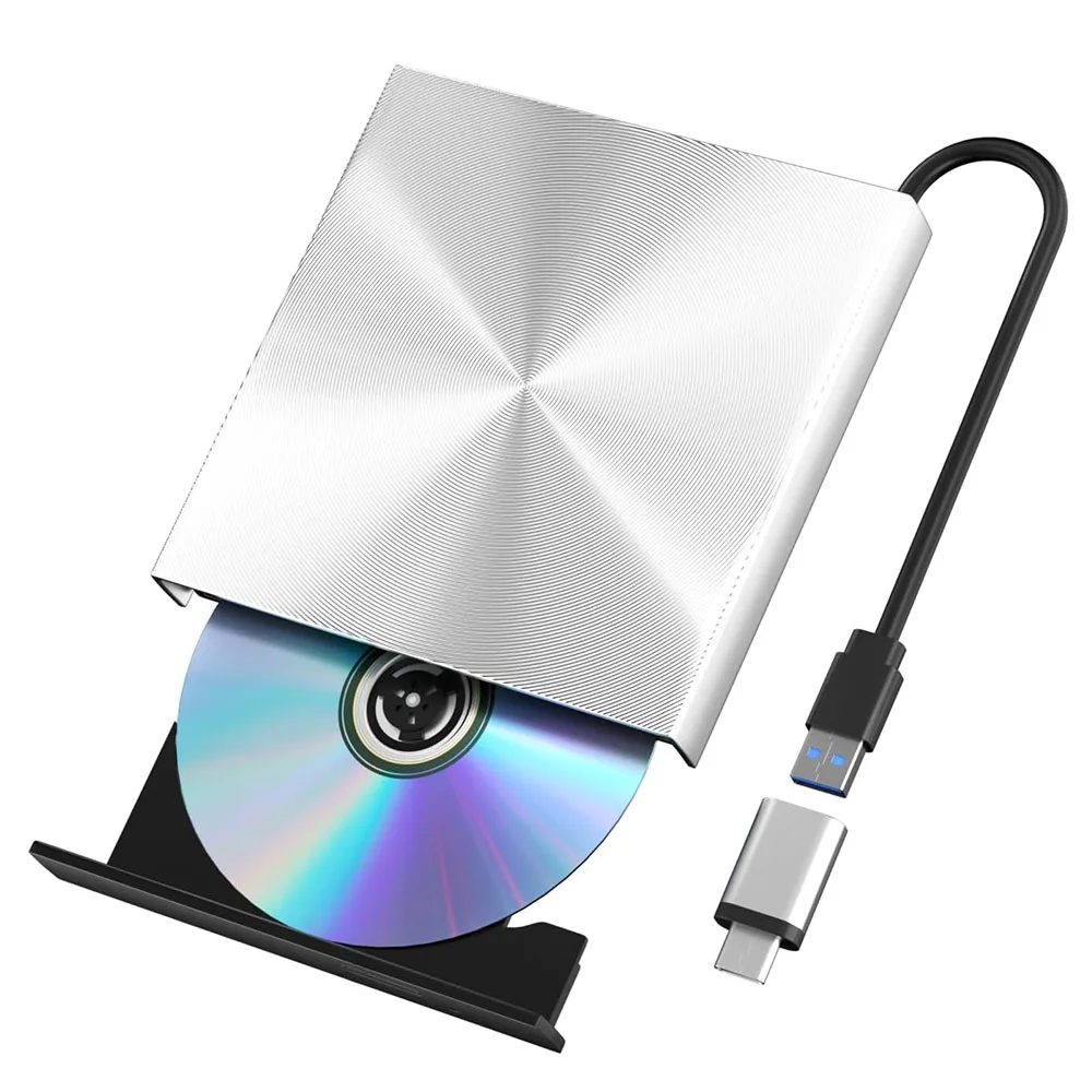 External Bluray Drive USB 3.0 Type-C Bluray DVD Player Reader External CD Player for PC Laptop Desktop Windows 10 11 Mac OS