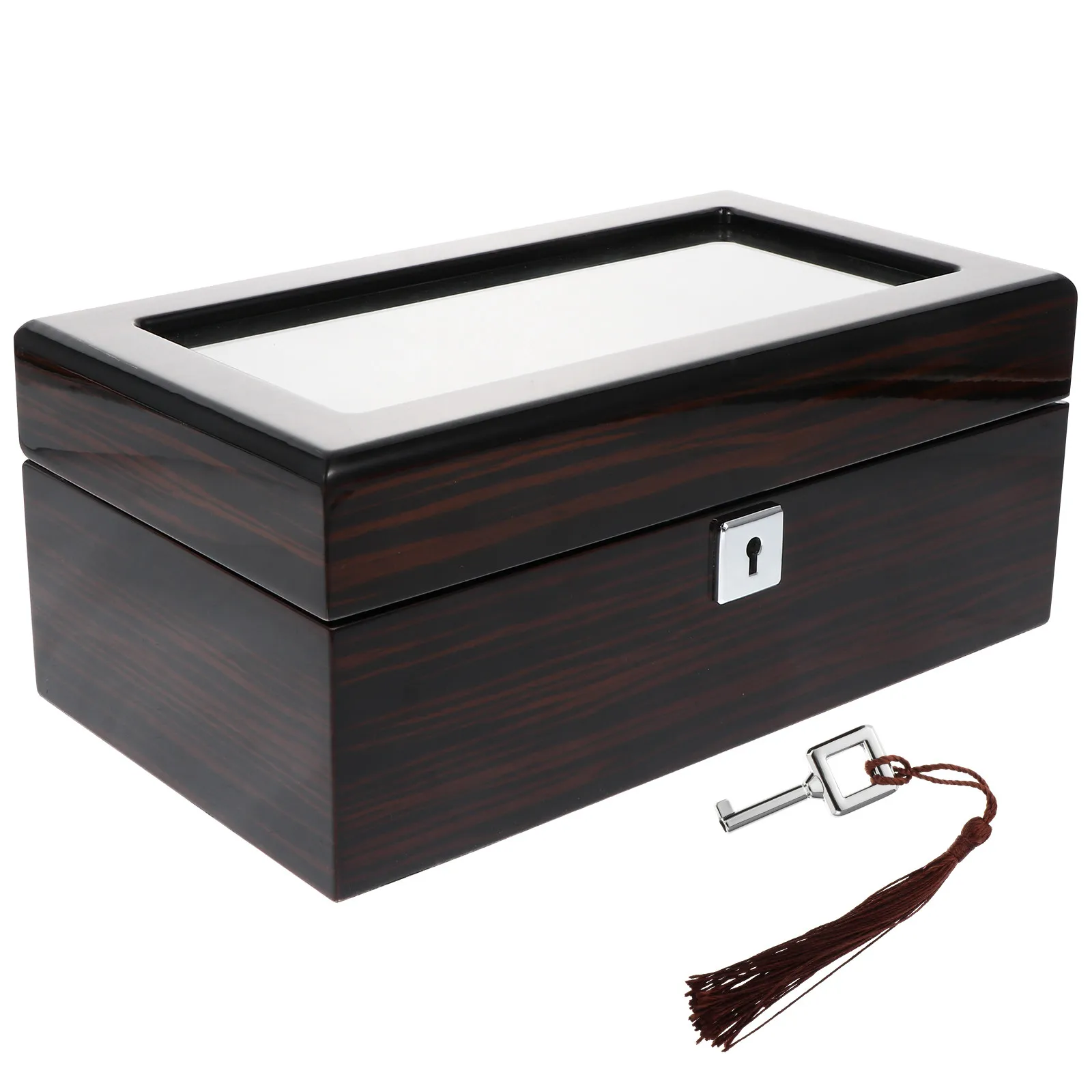 

Деревянная шкатулка для часов на 3 слота с отделкой под фортепианное лаковое покрытие, органайзер для хранения ювелирных изделий, подарочная упаковка, контейнер для путешествий