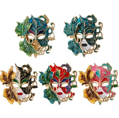 3D рельефная маска, брошь в стиле ретро, нагрудный цветок, женские высококачественные легкие роскошные нишевые аксессуары для одежды, брелок