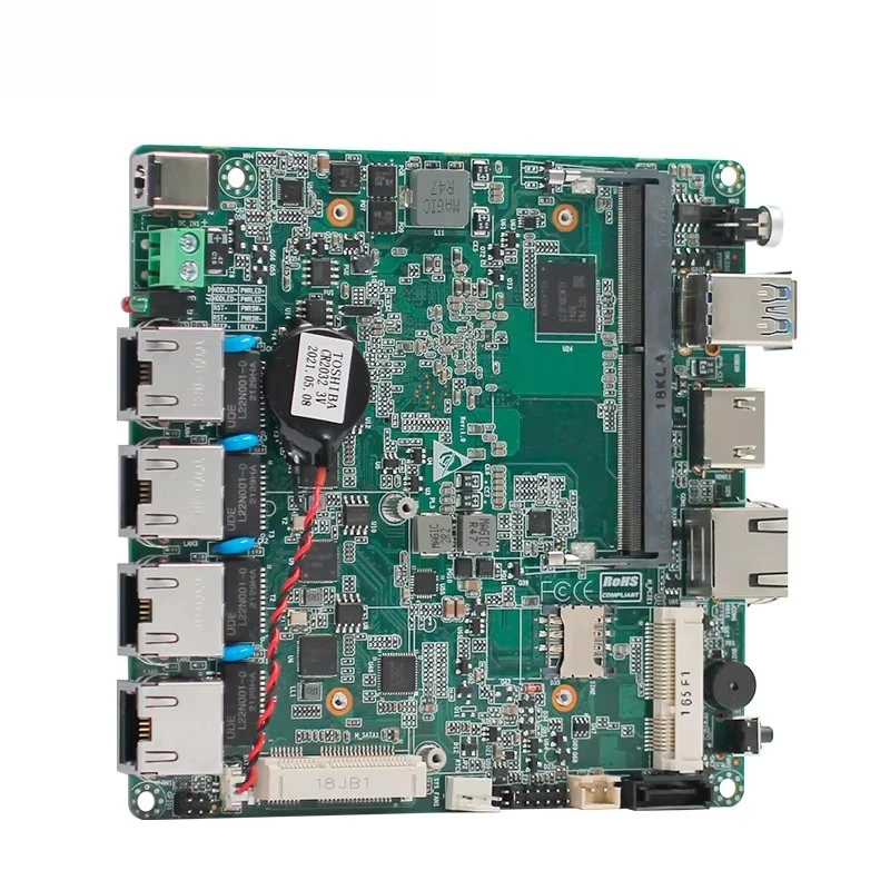 Zunsia Nano ITX Motherboard  8th Gemini Lake-R J4125 4LAN DDR4 X86 Embedded Firewall Industrial Mainboard for Soft Router