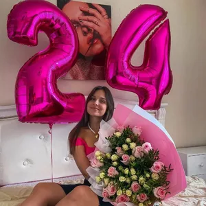 Rose Giant Rose Number Balloons, Heliumballon, Mylar Sheet, Big, Geburtstagsdekoration, Mädchengeschenk, Geschenk, 10, 11, 16, 30, 40, 50, 60 8 Hauptverkäufe 60 Jahre Souvenir - №5