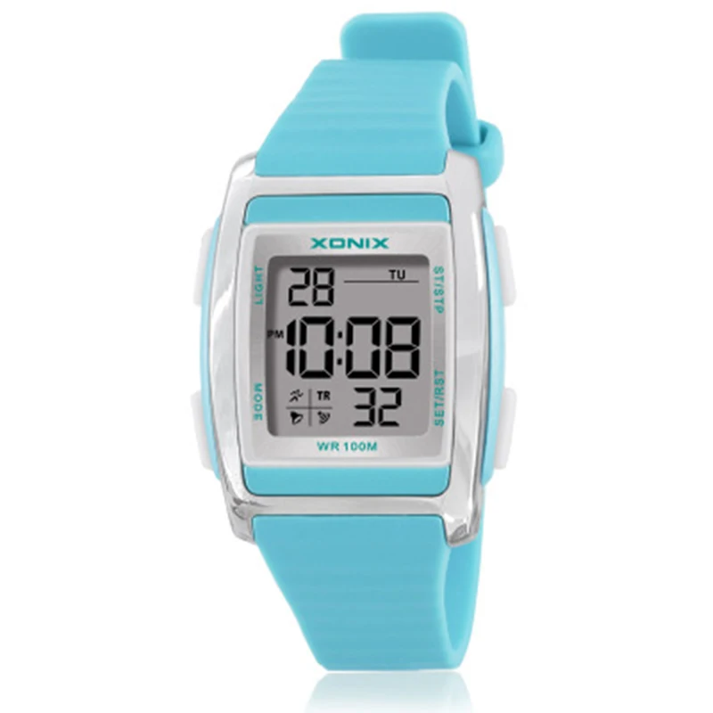 XONIX New Fashion Digital Wristwatches Casual Women Reloje Mujer Montre Femme Swimming Diving Stopwatch Waterproof 100m FX