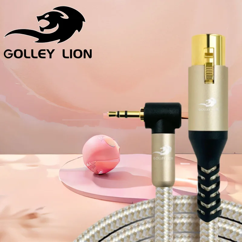 

Кабель аудио GOLLEY LION XLR - 3,5 мм TRS (балансный, стерео) с угловым разъемом 90 градусов для микрофона, микшера, звуковой карты, удлинительный кабель XLR для микрофона