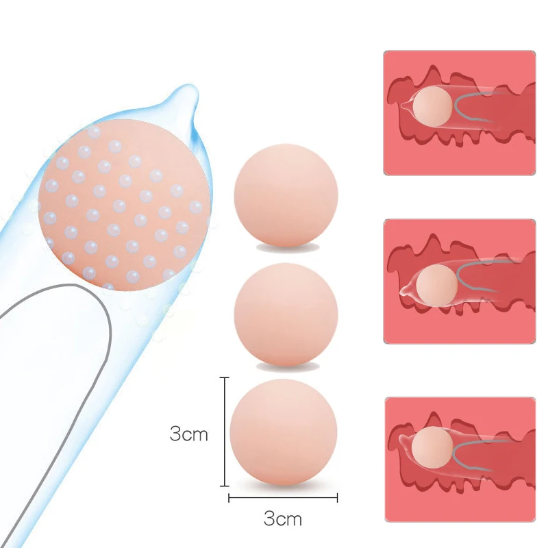 3PC Silicone Ball Lengthen The Penis For Men Delay Ejaculation Stronger Erection Sex Toys Adult Supplies Sex Toys For Couples