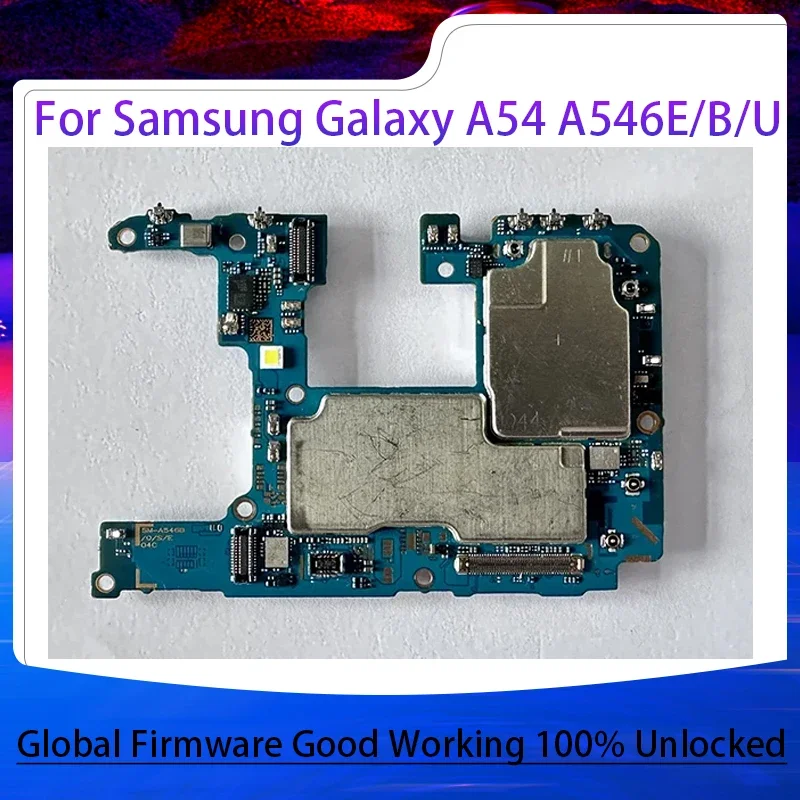 100% Unlocked Mainboard For Samsung Galaxy A54 A546E/B A546U Motherboard Android System Clean IMEI Logic Board Full Chips Plate