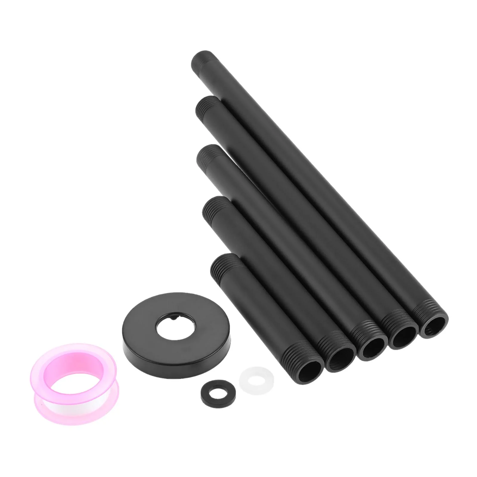 1Set Multi-size Shower Arm Black/Polished Chrome 1/2