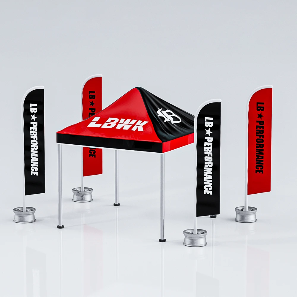 Kicarmod 1:64 DARWINPRO Battle Grey Zelt + LBWK Schwarz-Rote Zeltflagge 5-teiliges Set – Miniatur-Szenen-Diorama Ausstellungsmodell – Detail 12