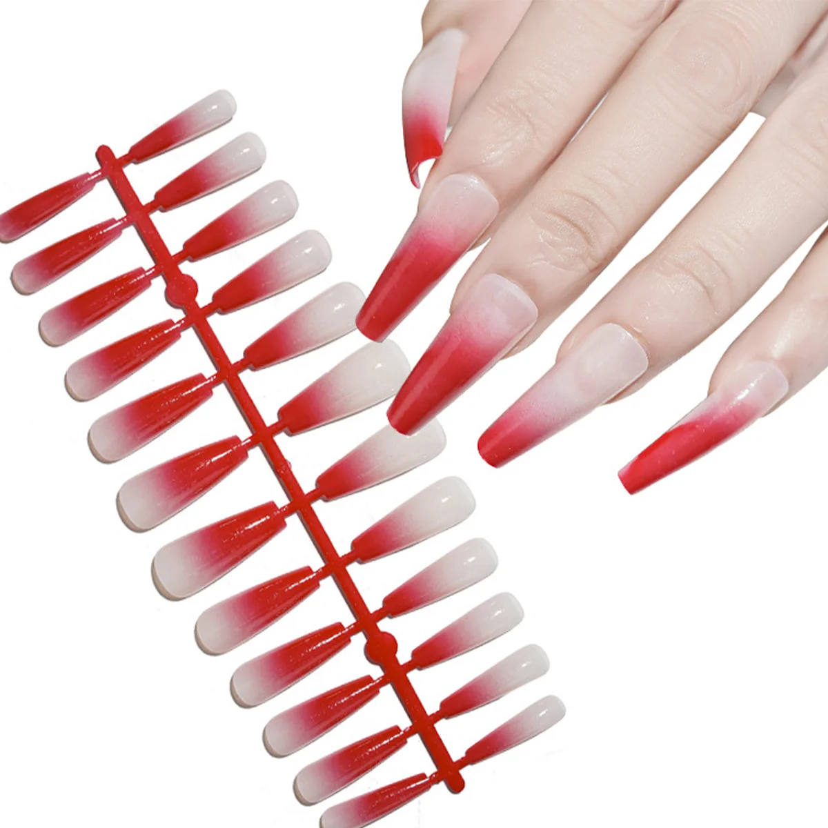 

144 шт. съемные накладные ногти с градиентом, накладные ногти для профессионального салона, домашнего маникюра, ультратонкие прочные ABS