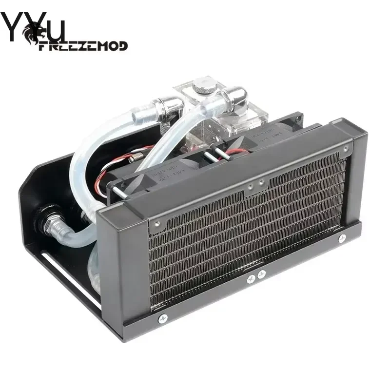 for FREEZEMOD SLMZ-V-T PC Case Notebook Water Cooling Kit 160mm Aluminum Radiator Module with 80mm Dual Fans Head and 4m