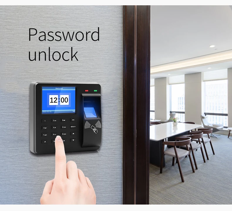 M10H Toegangscontrolelezer Vingerafdrukherkenning RFID 125 Khz Biometrische aanwezigheidsrecorder 1000 werknemers 25 talen