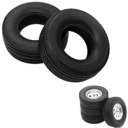 2/4pcs 385/65 R22.5 Hard Rubber Tires for 1/14 Tamiya RC Semi Tractor Truck Tipper MAN King Hauler ACTROS SCANIA Upgrade Parts