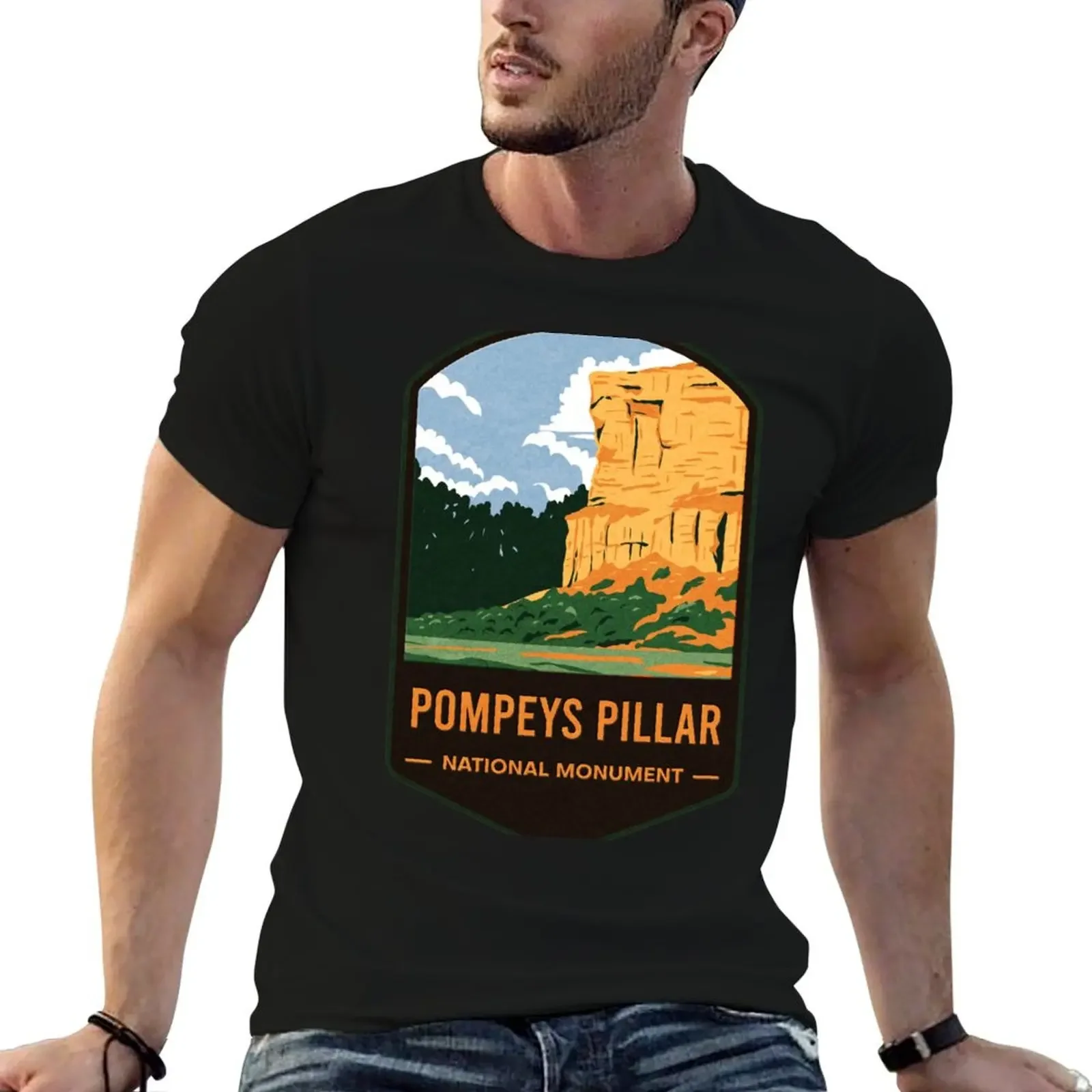 Pompeys Pillar National Monument T-Shirt Blouse custom shirt sports fans fruit of the loom mens t shirts